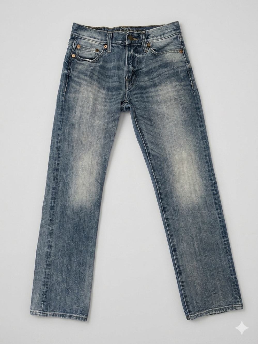 American Eagle Original Straight Faded Blue Jeans, Size 26